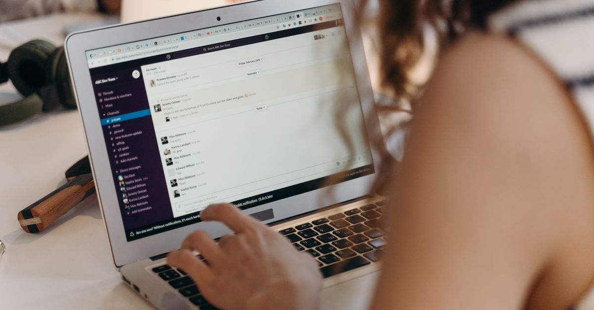 A laptop used to review email authentication settings.